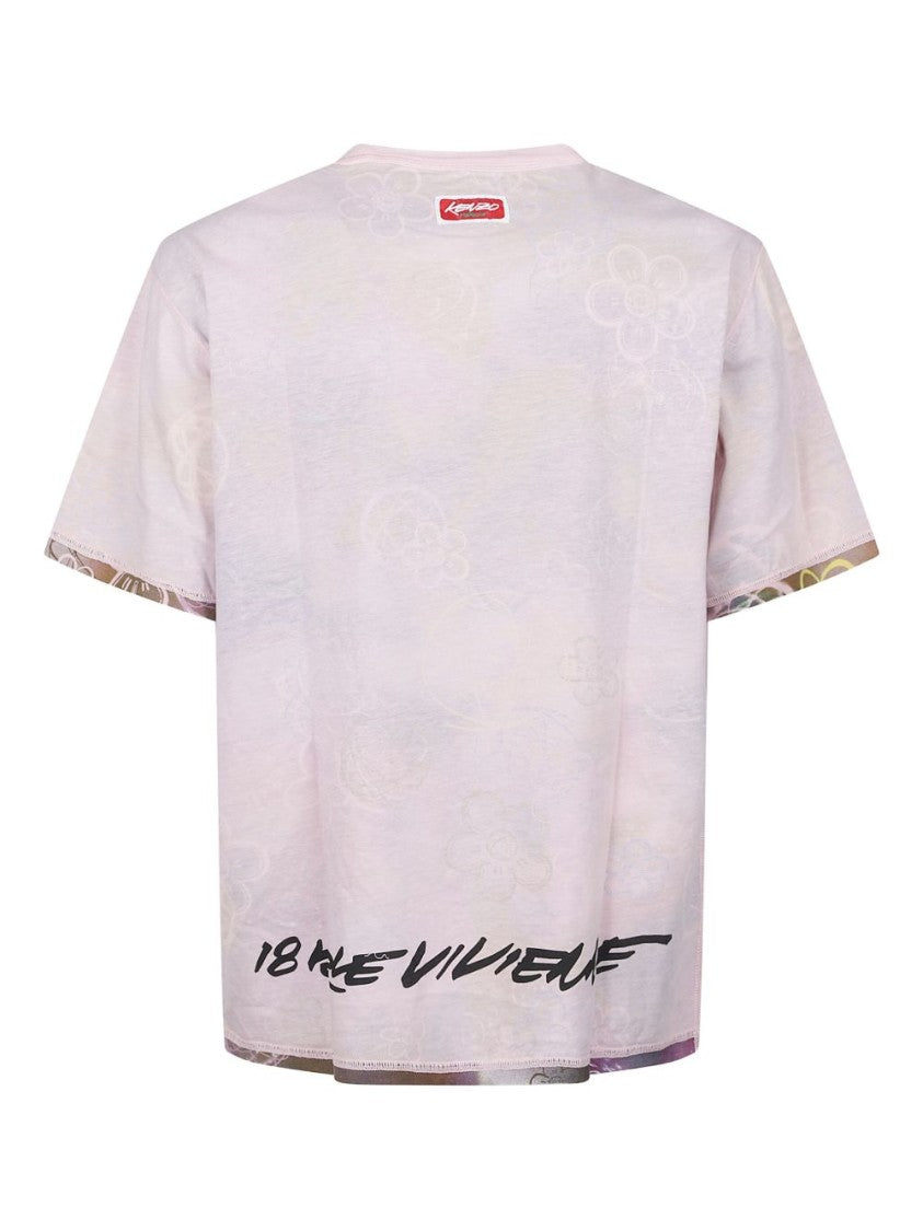 Kenzo Short-Sleeved Crew Neck Tee With Floral Pattern