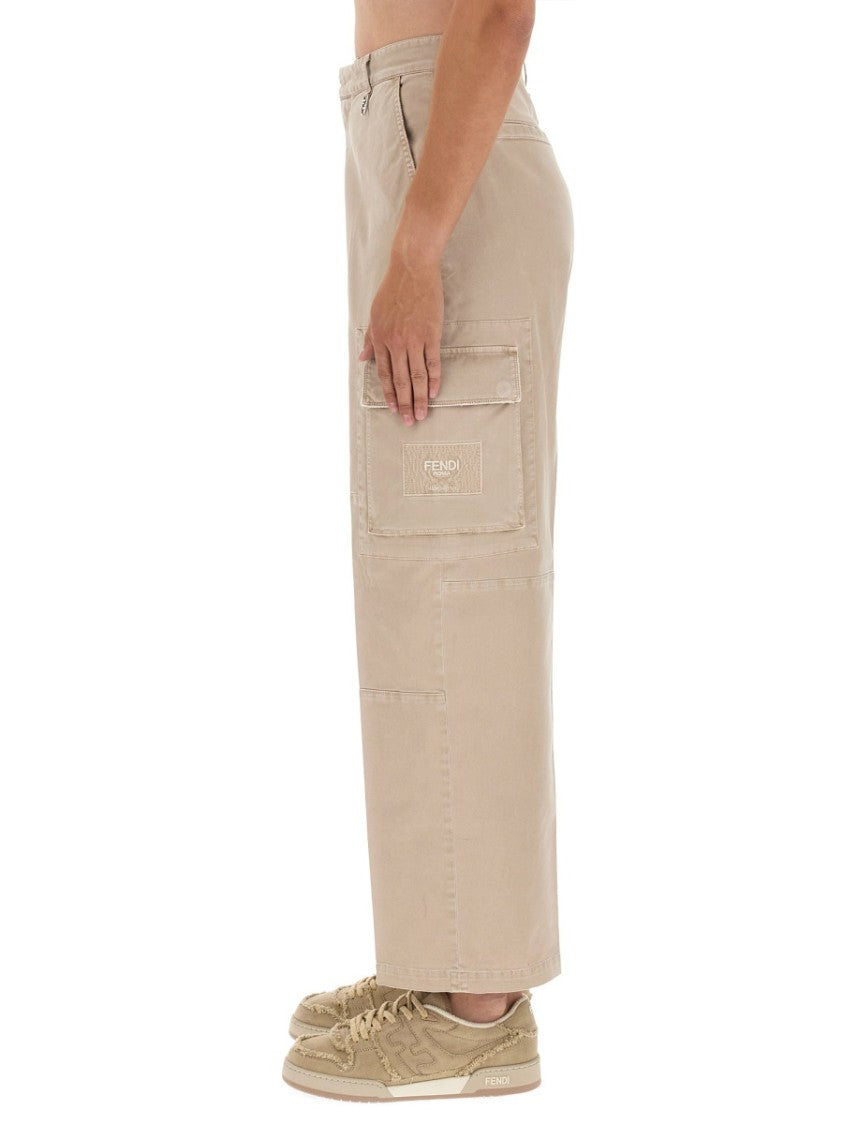 Fendi Straight Leg Gabardine Pants
