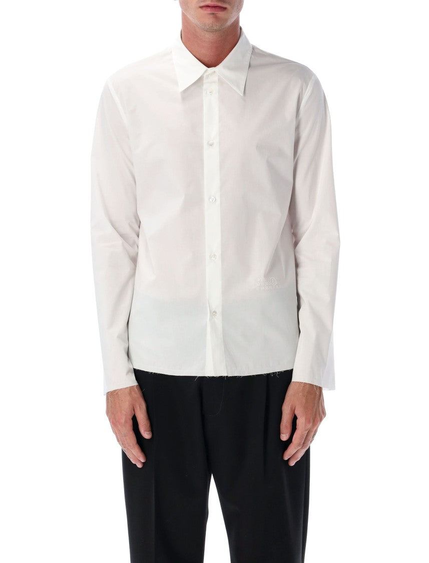 Mm6 By Maison Margiela Minimalist Long-Sleeve Shirt With Deconstructed Edges