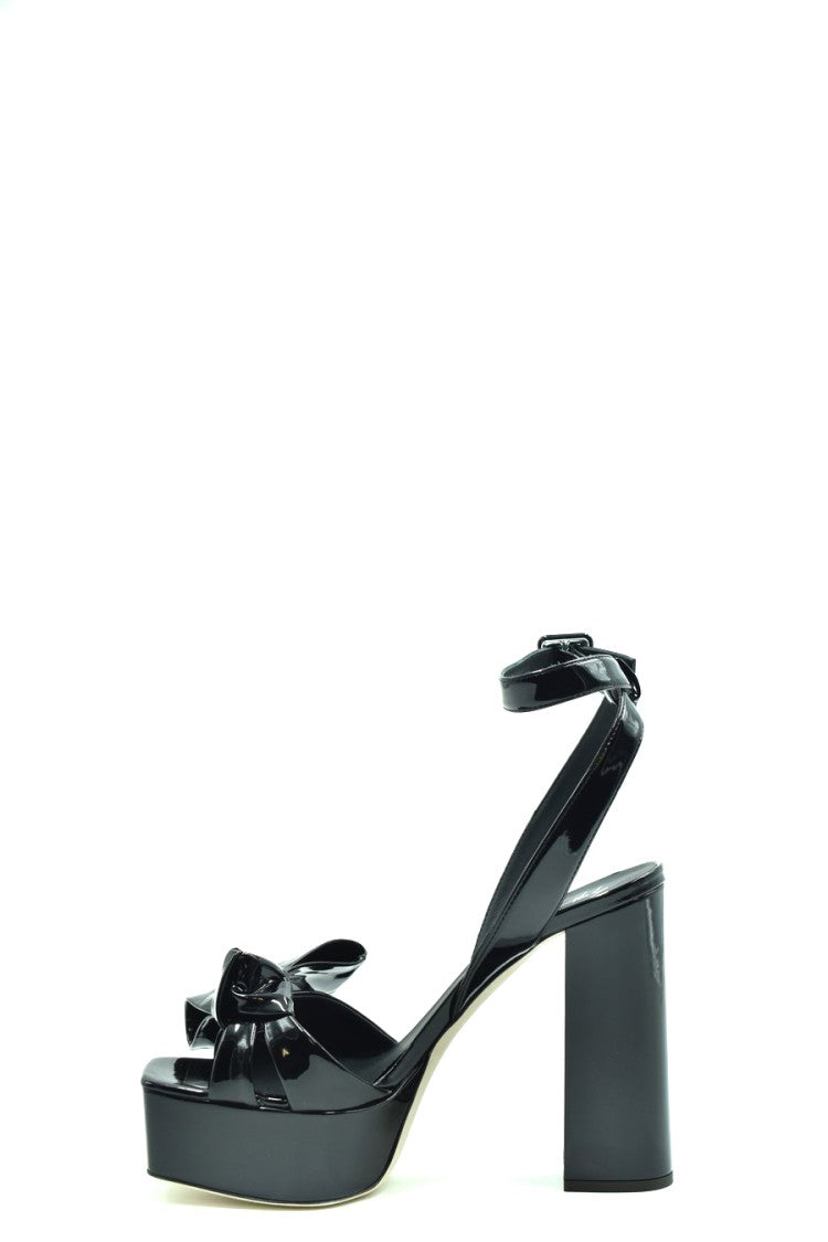 Giuseppe Zanotti Glossy Black Patent Heel Sandals