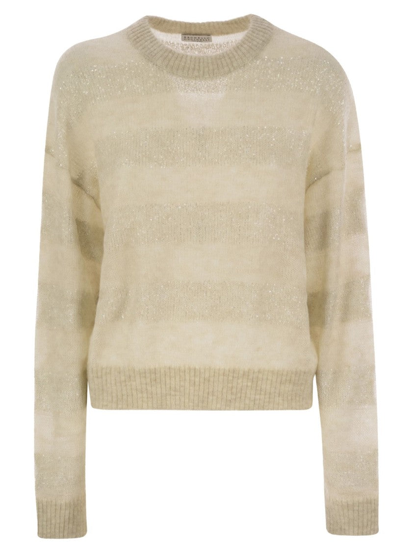 Brunello Cucinelli Striped Mohair And Wool Sweater
