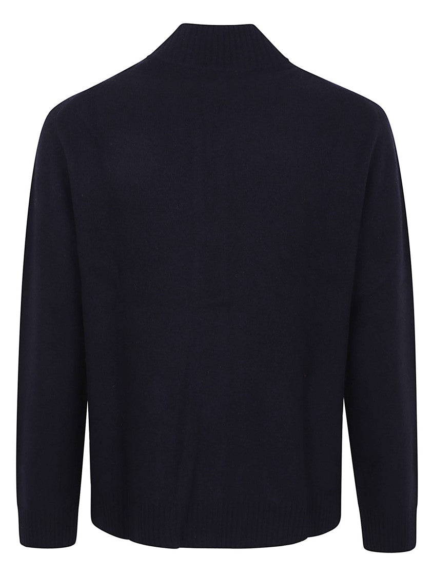 Ballantyne Textured Wool Cardigan With Stand-Up Collar