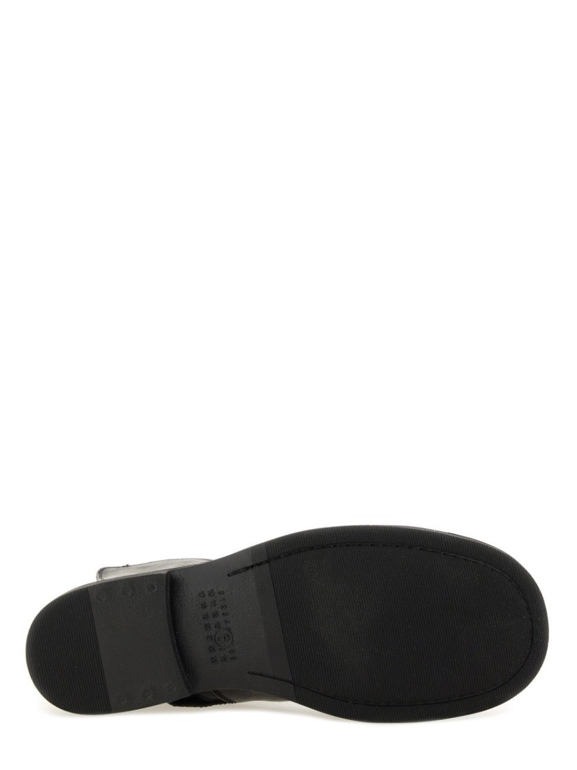 Mm6 By Maison Margiela Mid-Calf Black Leather Biker Boots