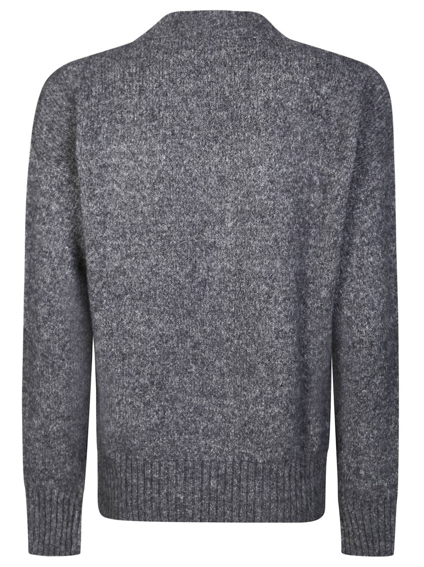 Max Mara Heathered Dark Grey Knit Sweater