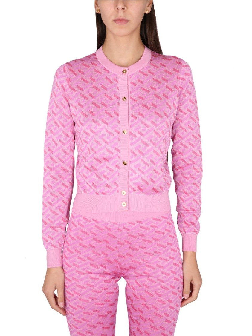 Versace Jacquard Cardigan La Greca