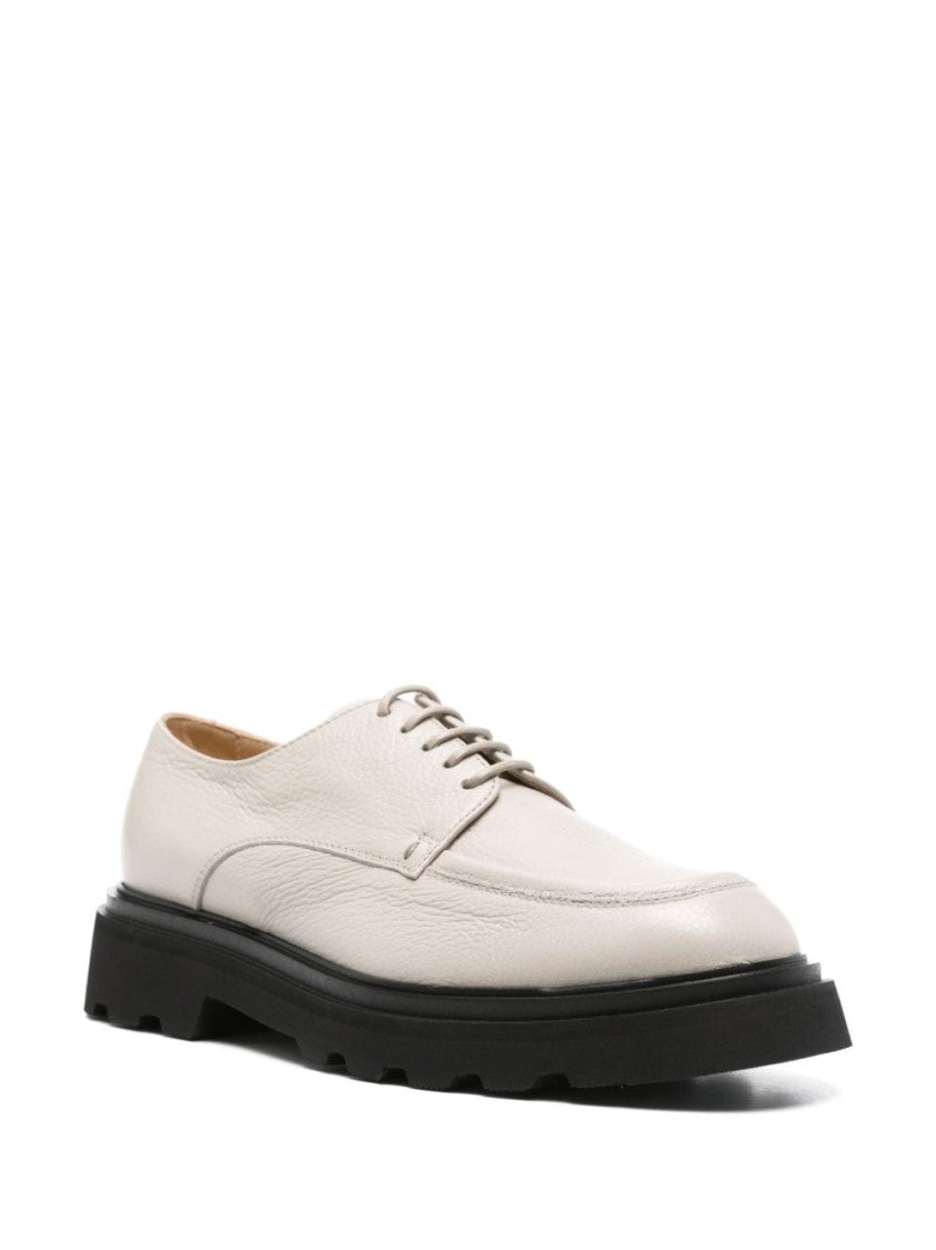 Doucal's Refined Grey Leather Loafers With Modern Sole