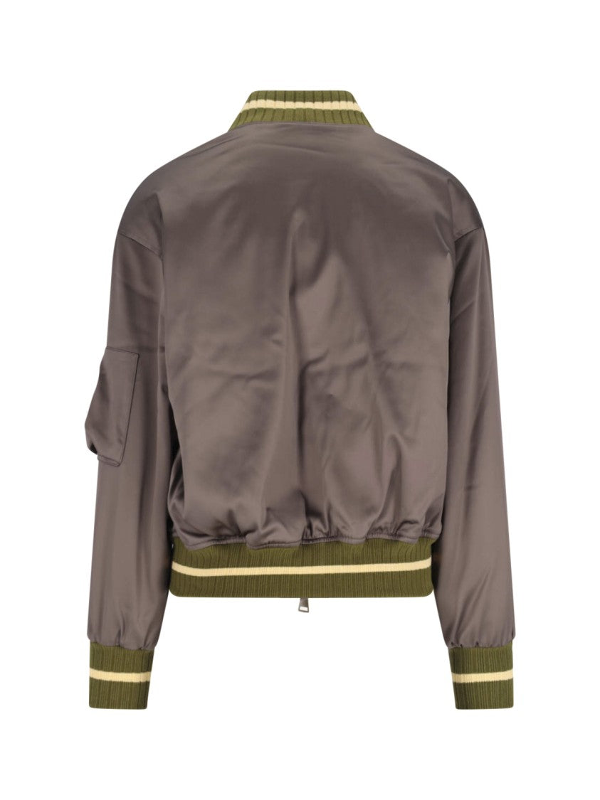 Vivienne Westwood Bomber-Style Grey Jacket With Ribbed Details