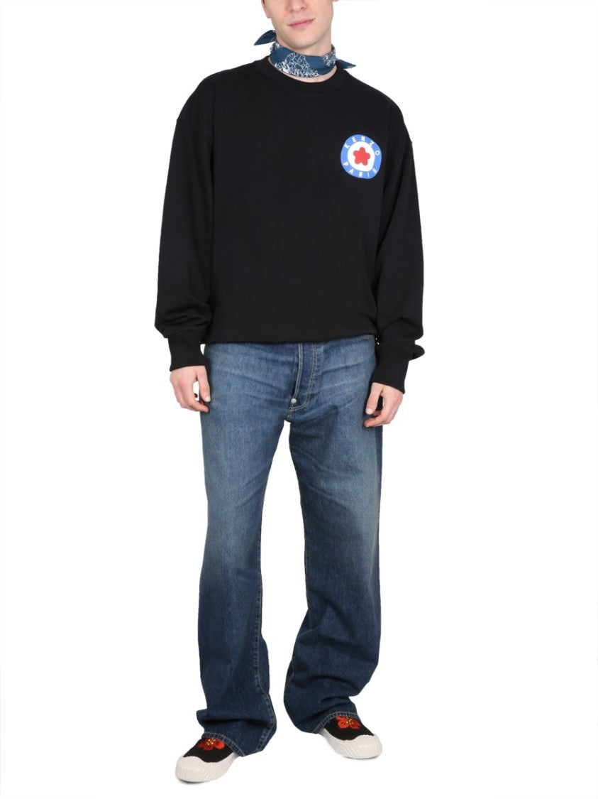 Kenzo Oversized Black Sweatshirt With Prominent Logo Print