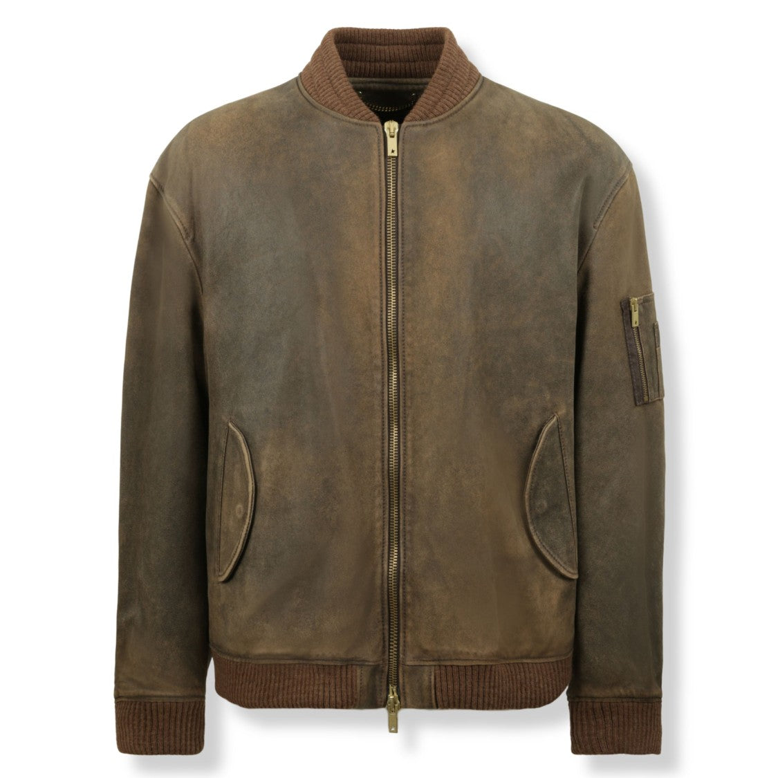 Golden Goose Vintage Effect Leather Jacket