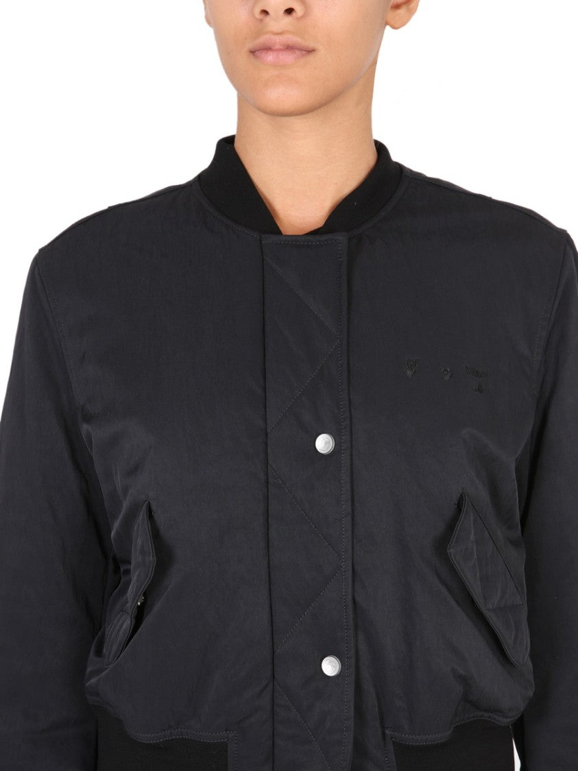 Off-White Cropped Bomber Jacket