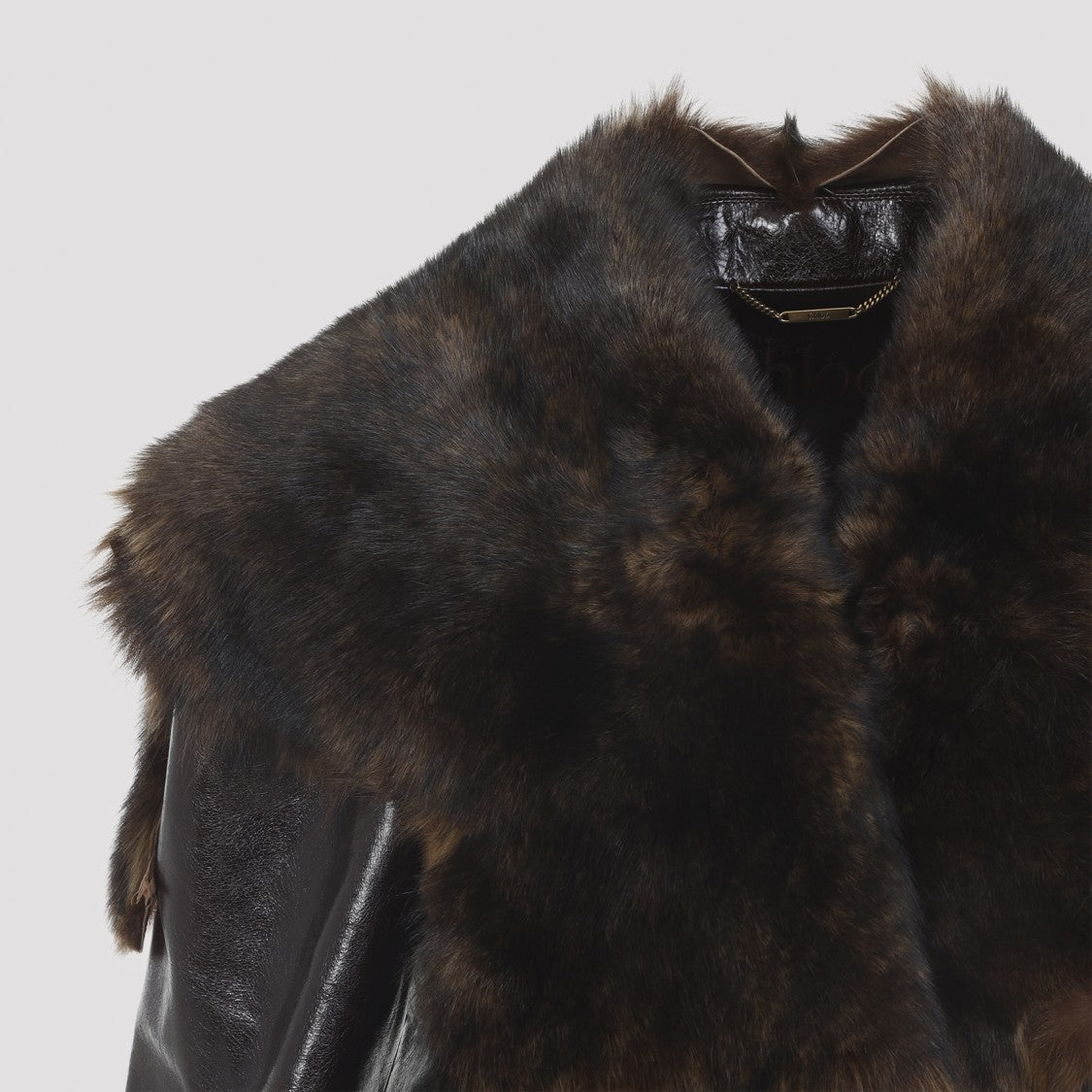 Chloé Cropped Brown Cow Leather Jacket
