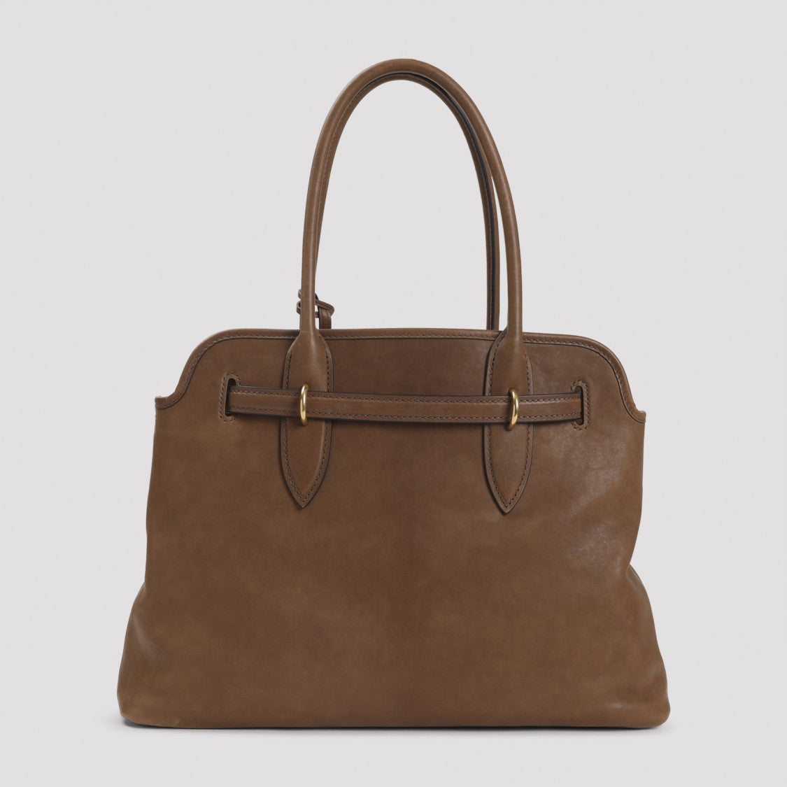 Miu Miu Structured Brown Lamb Leather Handbag