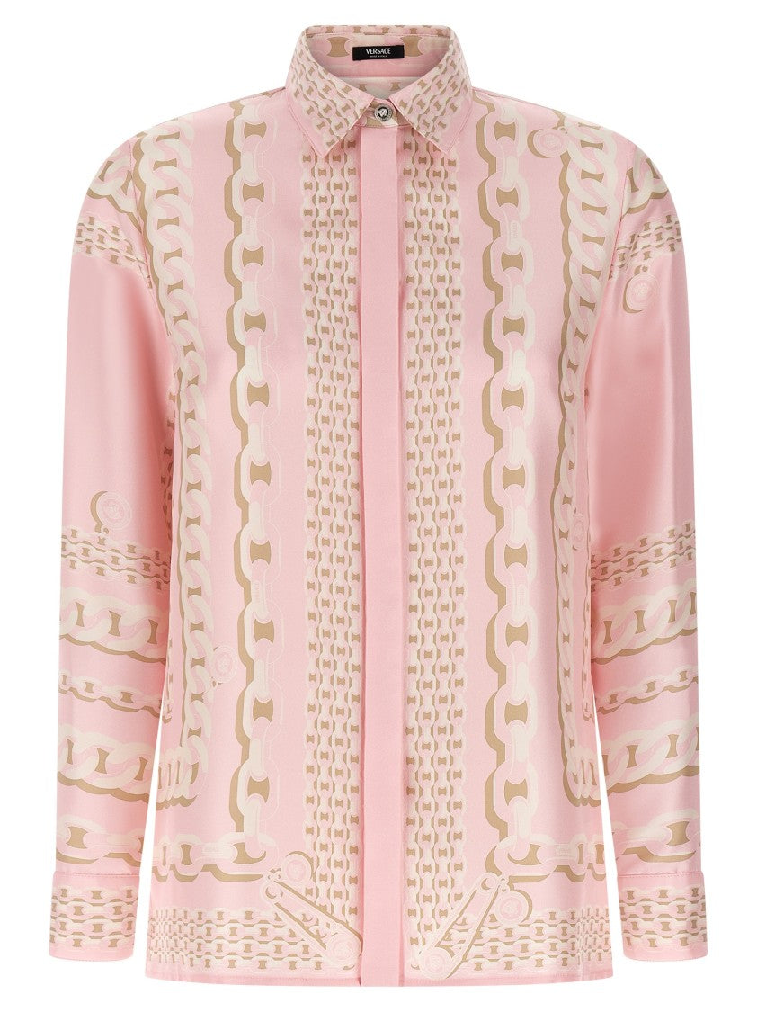 Versace Silk Twill Shirt With Scarf Print