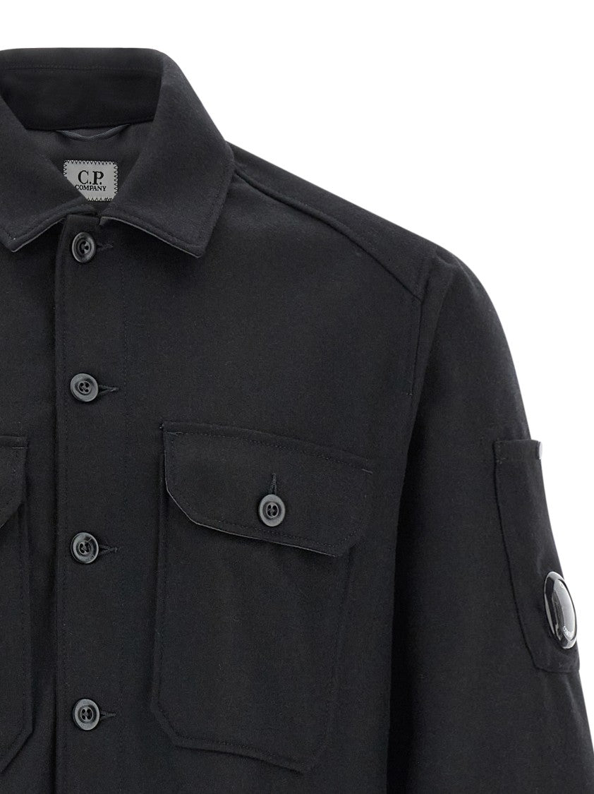 C.P. Company Unlined Wool Overshirt With Classic Shirt Collar