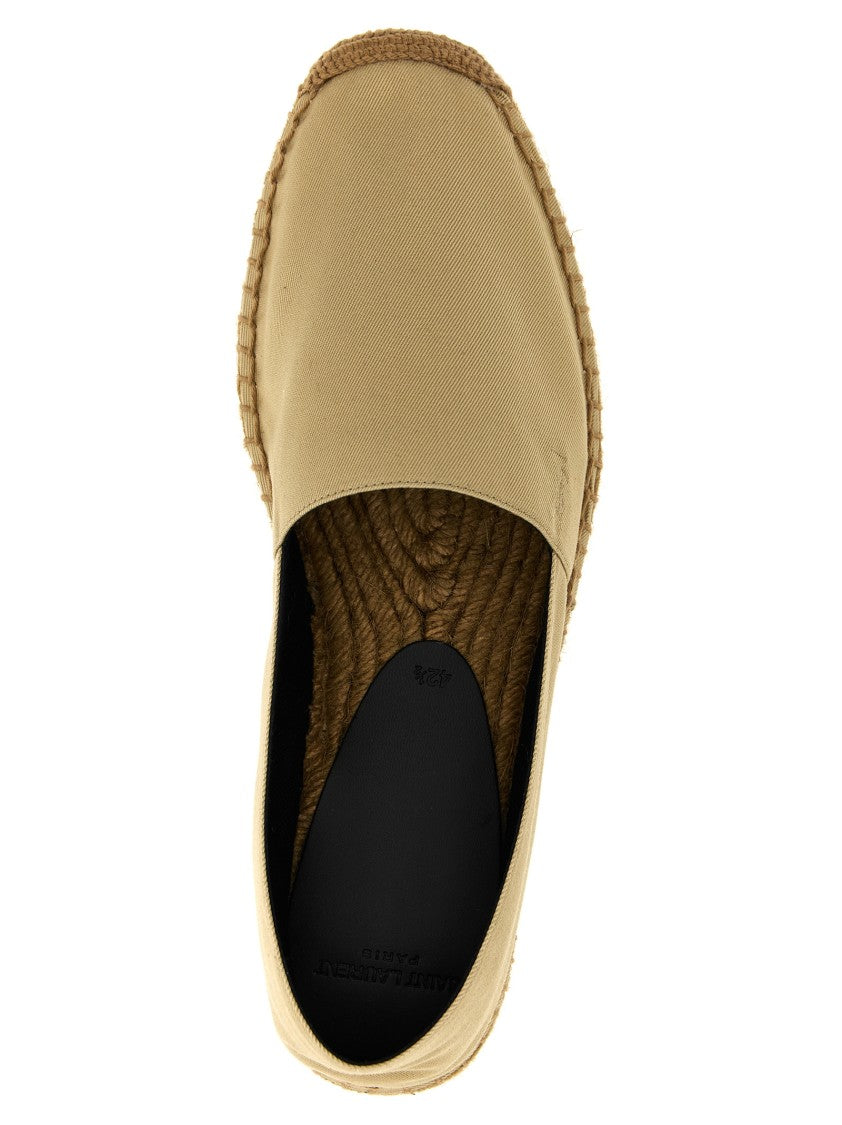 Saint Laurent Tone-On-Tone Embroidered Cotton Espadrilles