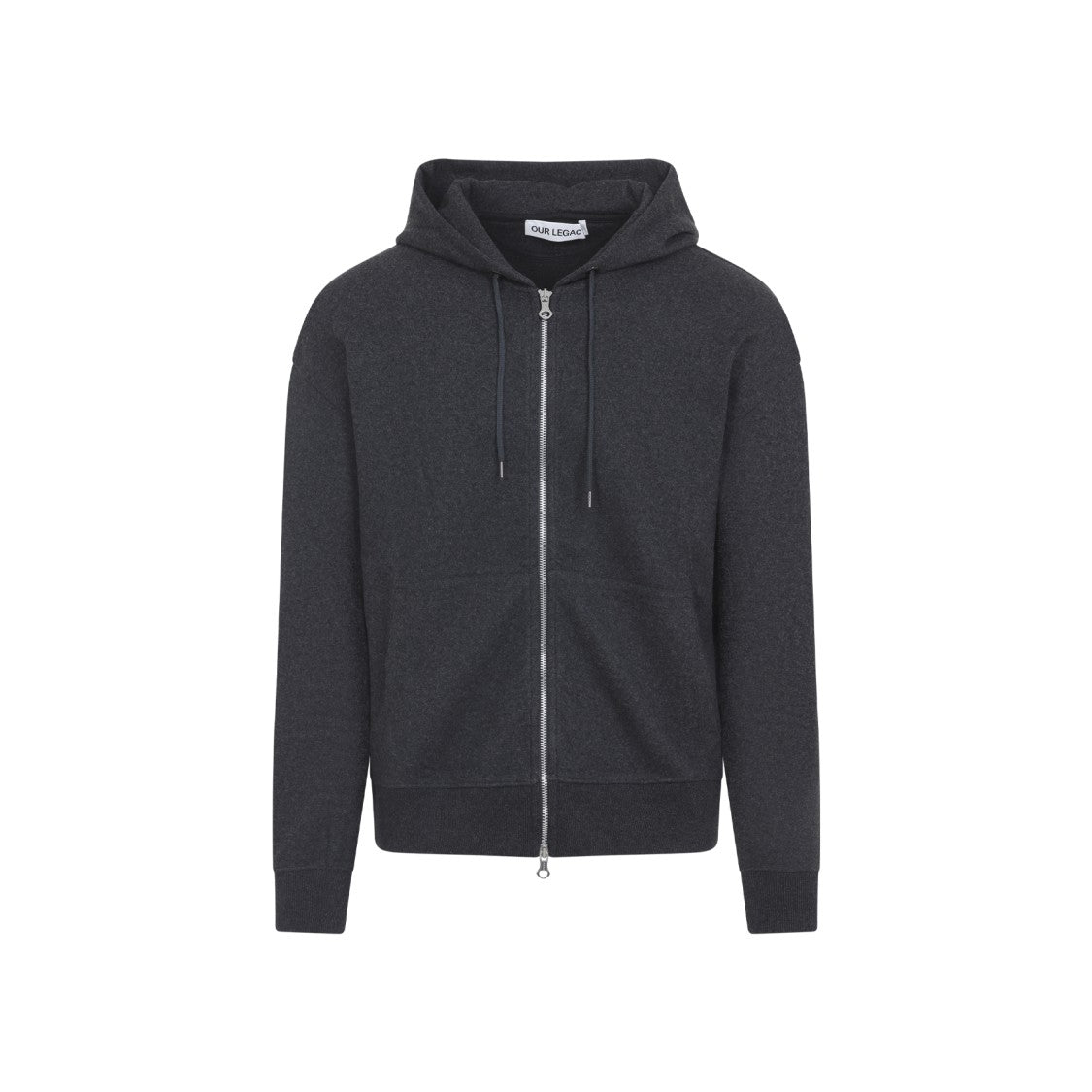 Our Legacy Charcoal Grey Cotton Rascal Hoodie With Front Zipper