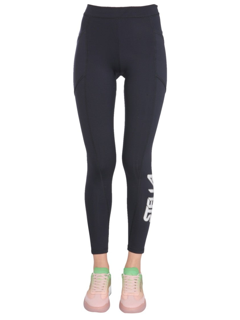 Stella Mccartney Fitted Black Leggings With Elastic Waist