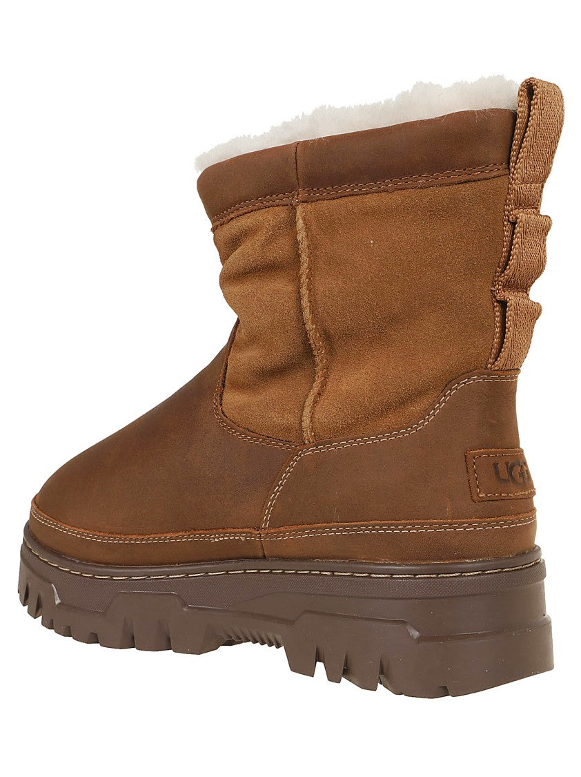 Ugg Waterproof Colour-Block Ankle Boots With Shearling Trim