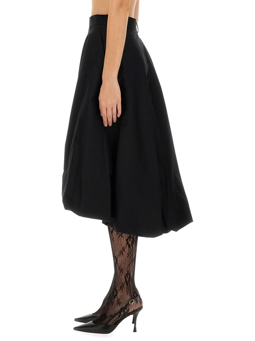 Moschino High-Low Cotton Poplin Skirt