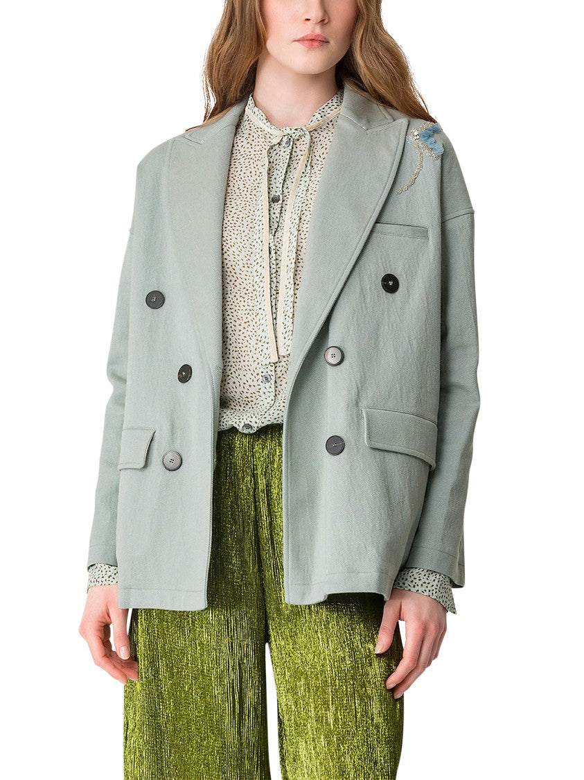 Forte Forte Structured Double-Breasted Blazer With Classic Lapel