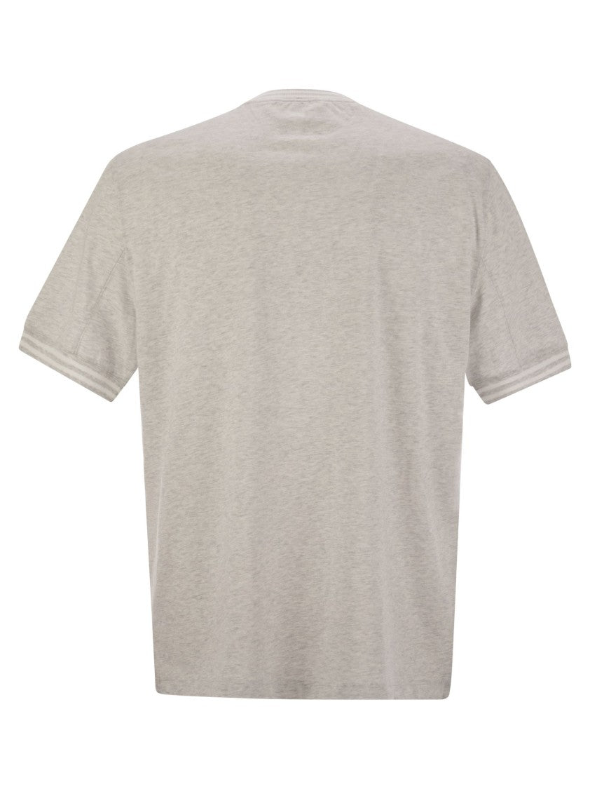 Brunello Cucinelli Cotton T-Shirt With Printed Logo