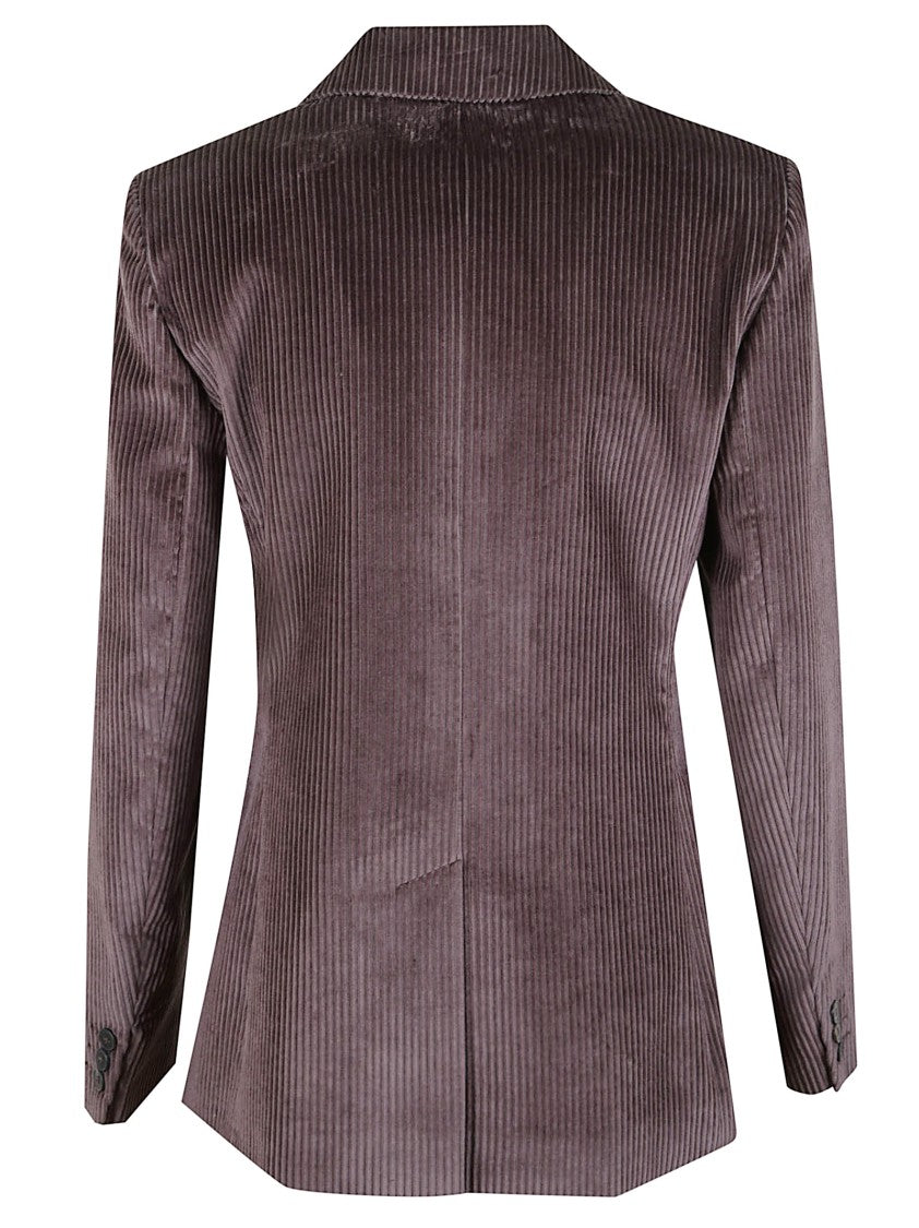 Max Mara Double-Breasted Chocolate Corduroy Jacket