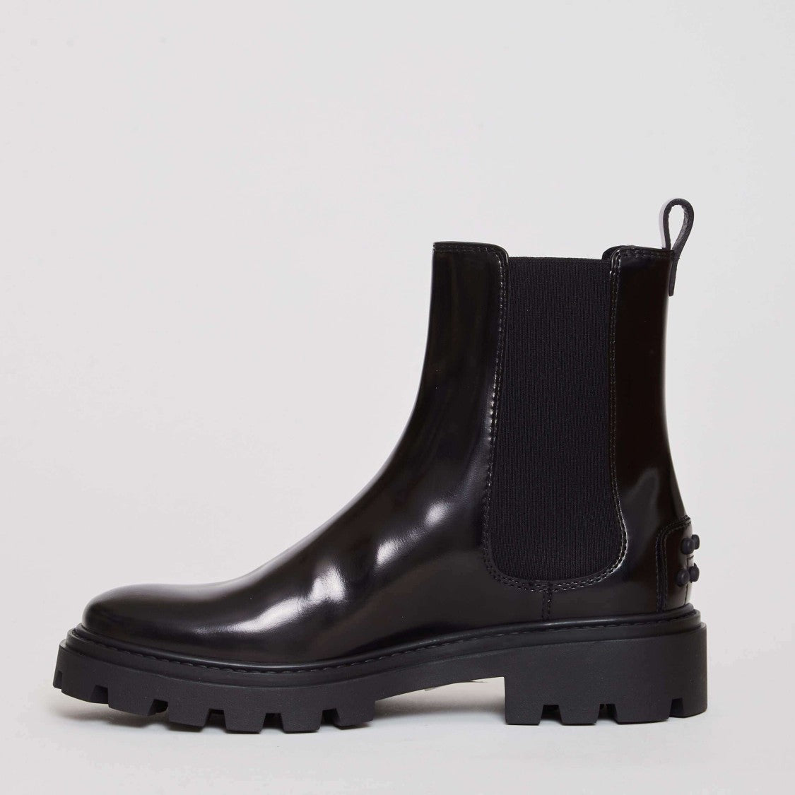 Tod's Black Brushed Leather Ankle Boots