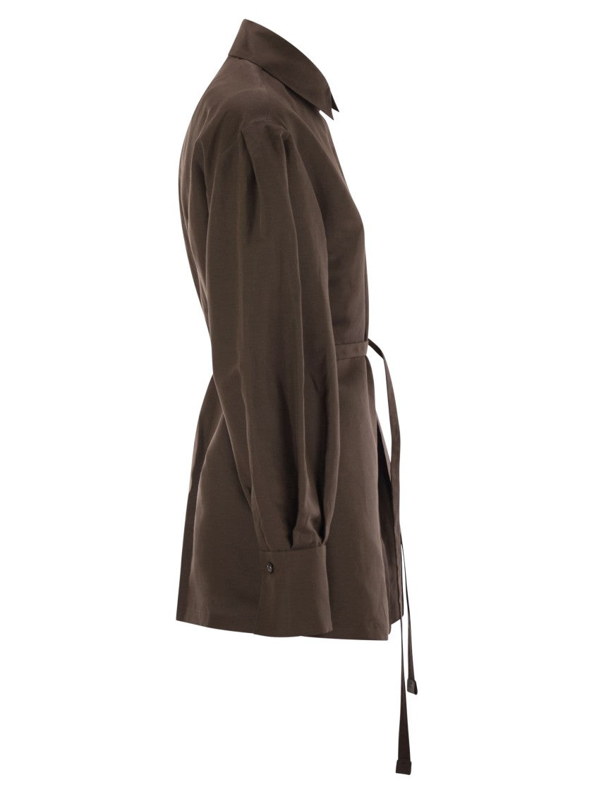 Max Mara Affari - Linen And Silk Shirt With Belt