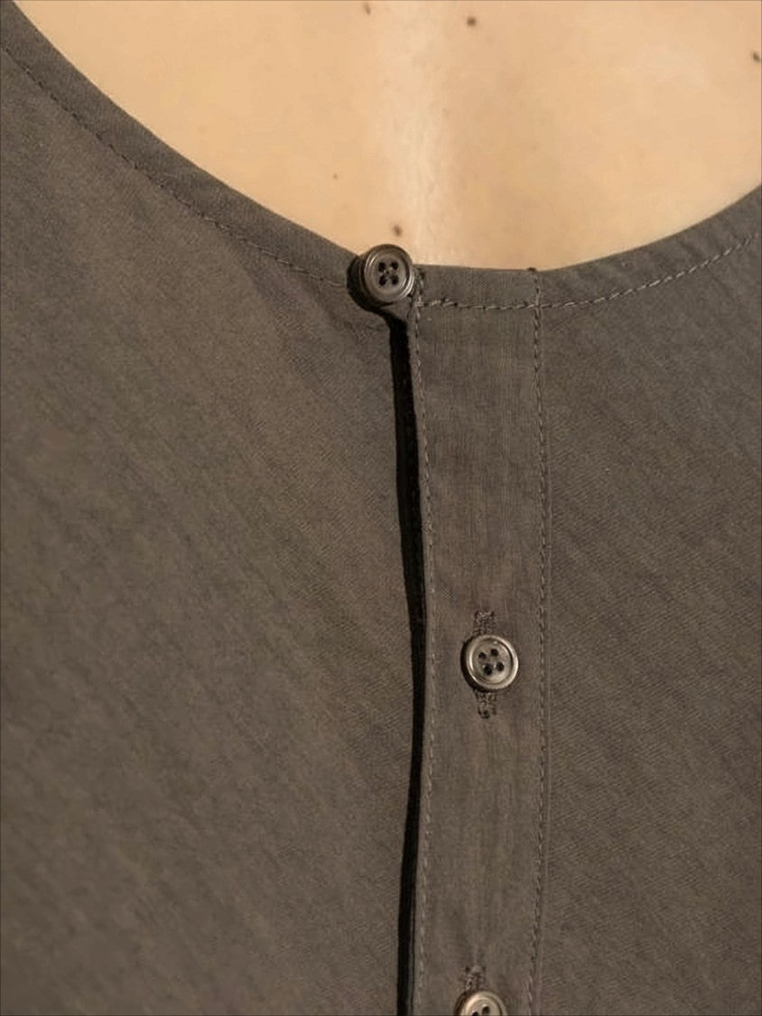 Lemaire Scoop Neck Sleeveless Top With Front Button Placket