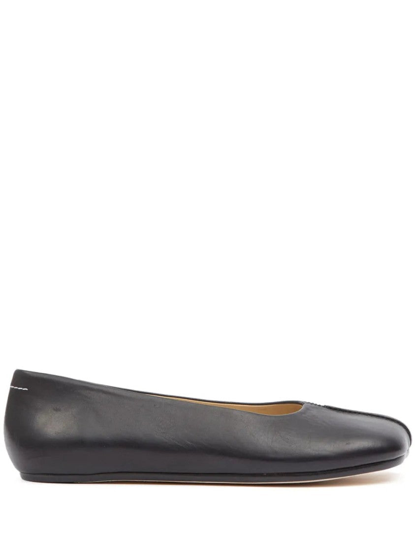 Mm6 By Maison Margiela Stitch-Out Leather Ballerina Shoes