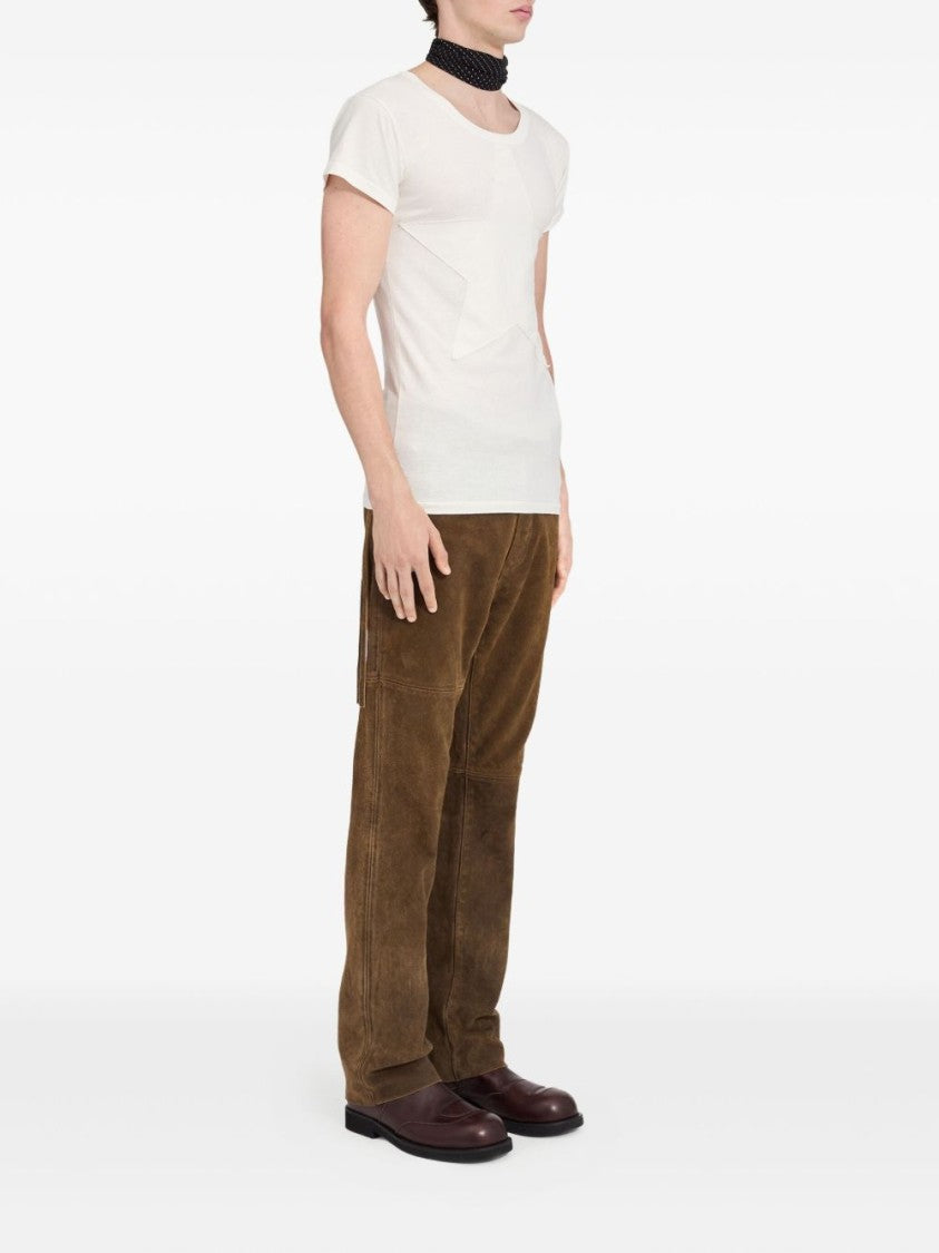Mm6 By Maison Margiela Star Applique Off-White Cotton T-Shirt