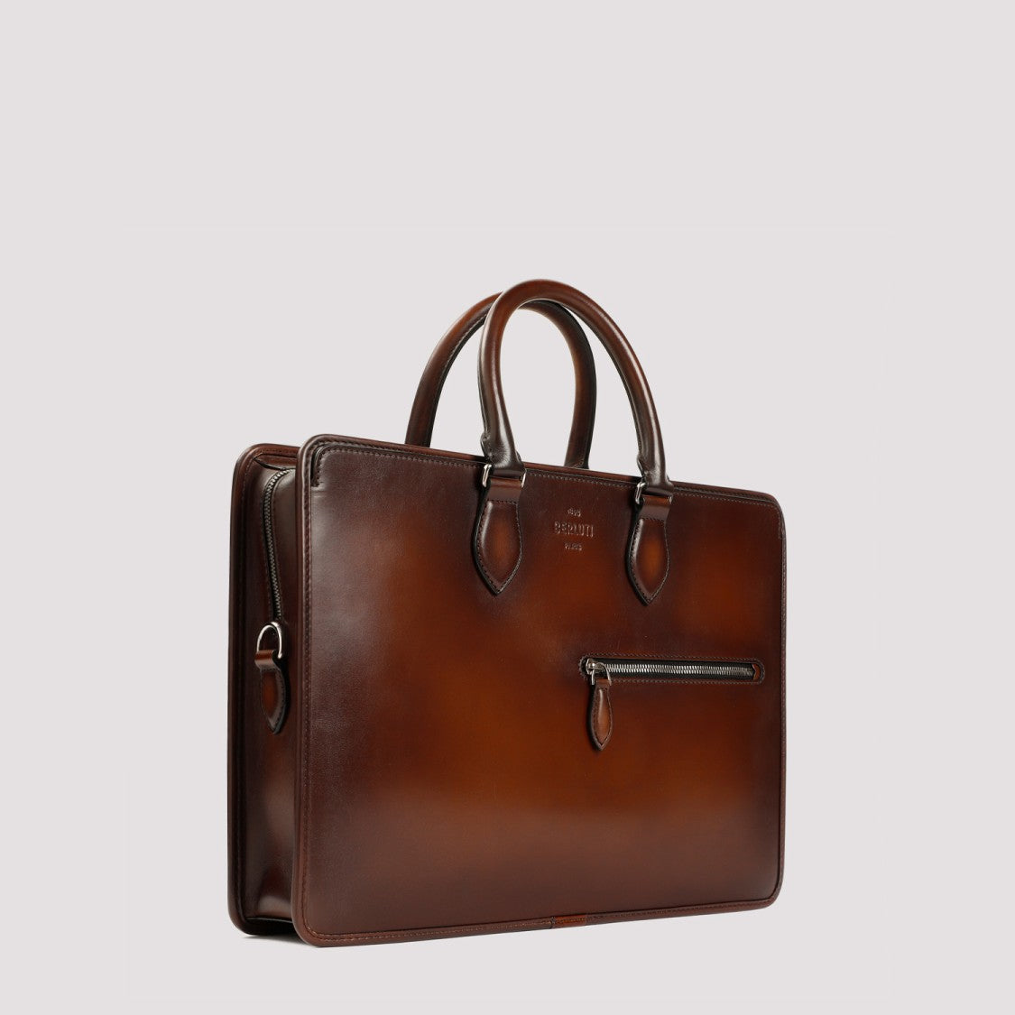 Berluti Rectangular Brown Leather Berluti Handbag