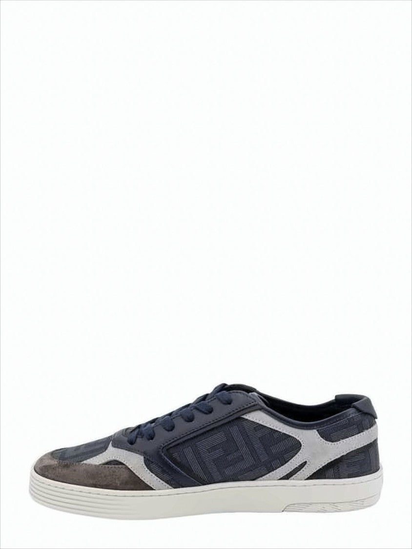 Fendi Low-Top Sneakers With Textured Suede And Leather Design