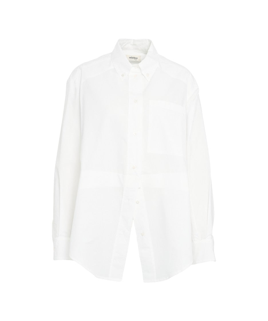 Ottod'ame Long Sleeve Oversized Button-Down Blouse
