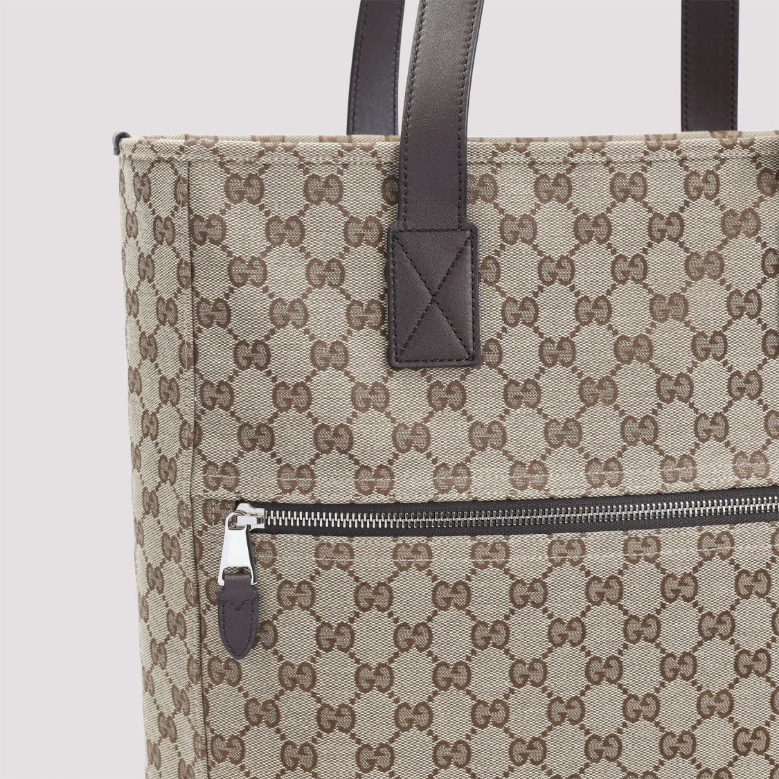 Gucci Rectangular Beige Canvas Tote