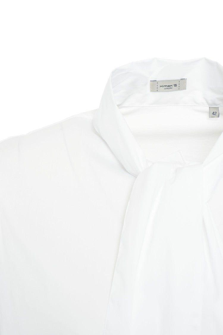 Himon's Refined Bow-Detail White Blouse