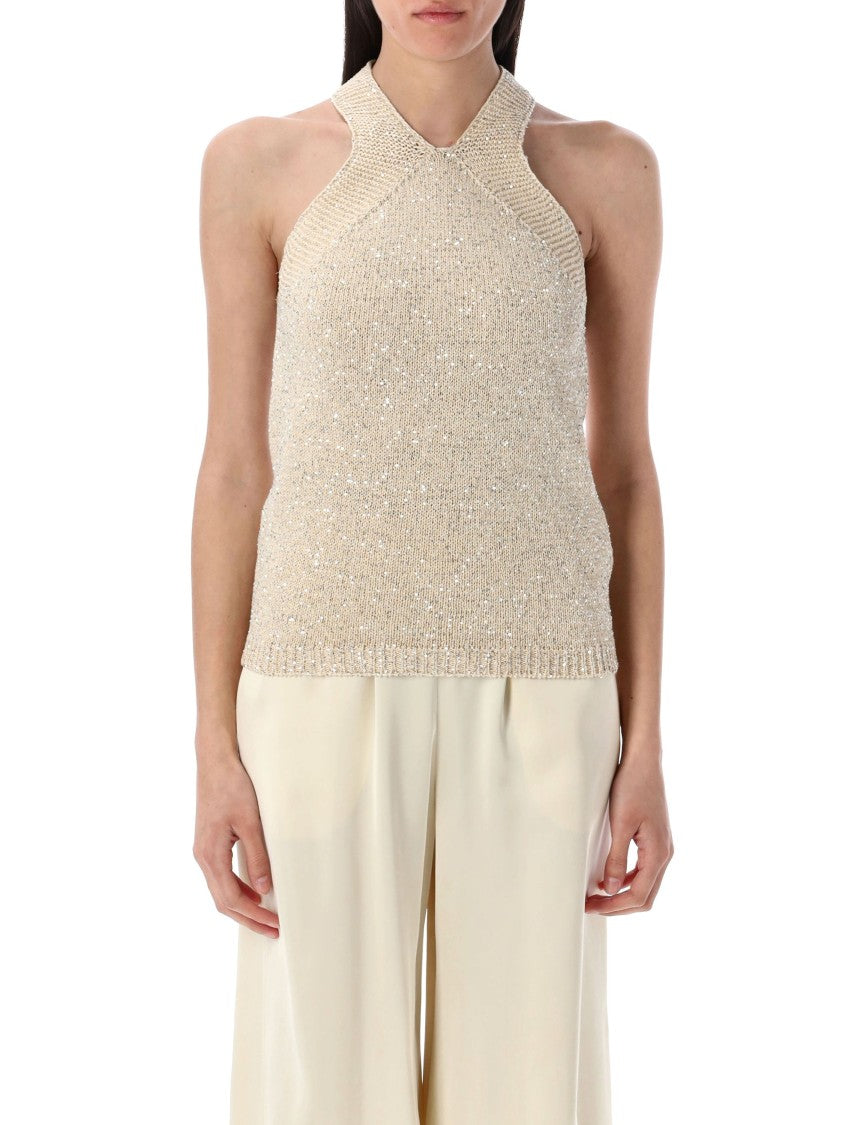 Fabiana Filippi Halter Neck Knit Top