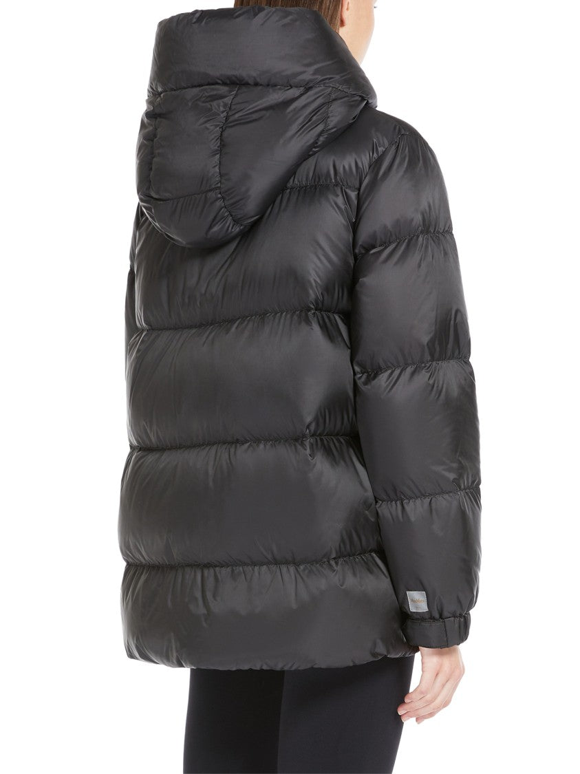 Max Mara Quilted Black Puffer Coat With High Collar
