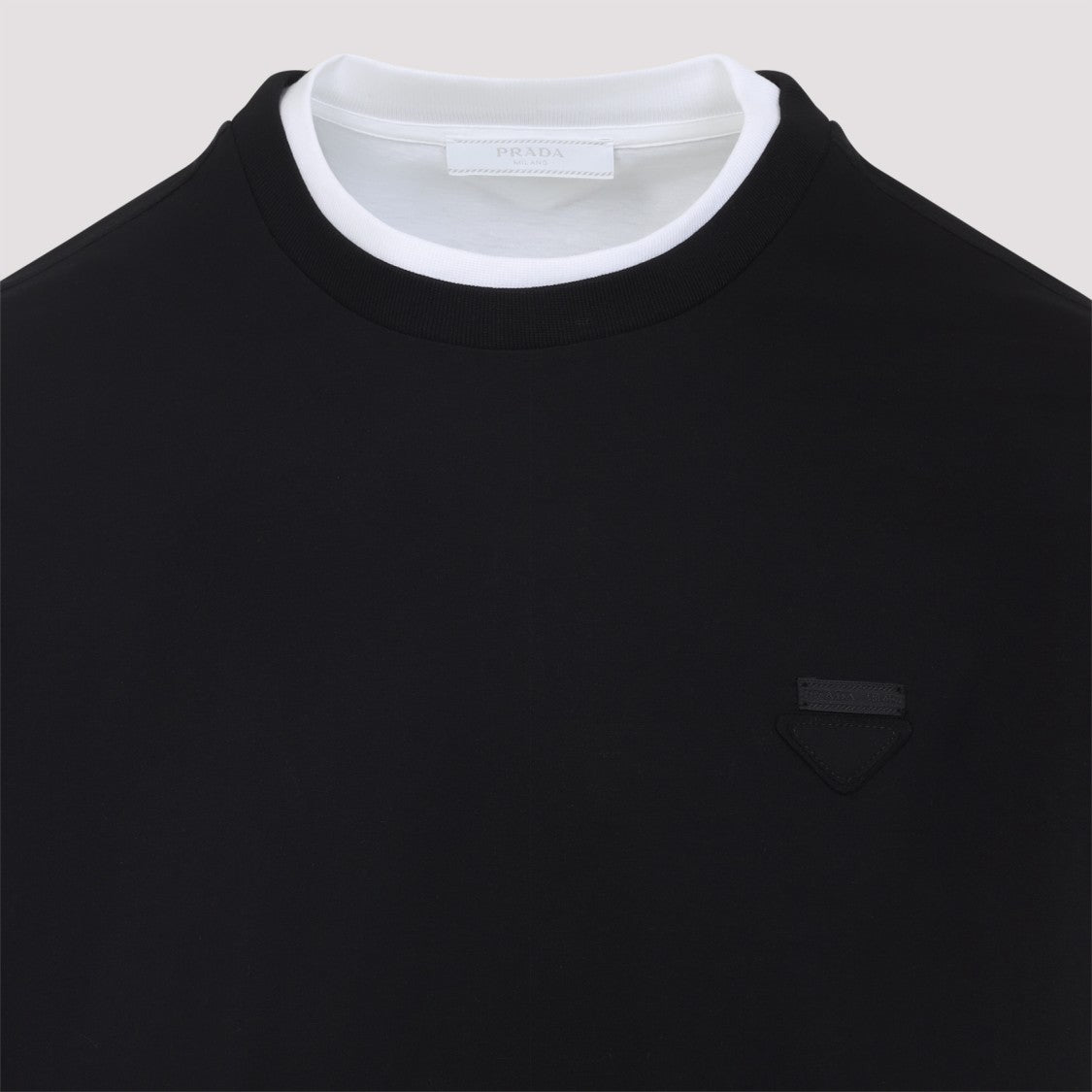 Prada Layered Black Cotton Sweater