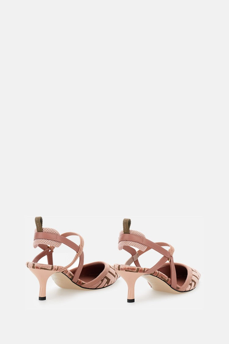 Fendi Ff Velvet Slingback Shoes