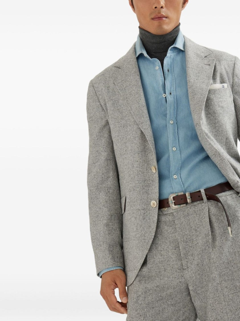 Brunello Cucinelli Deconstructed Grey Blazer