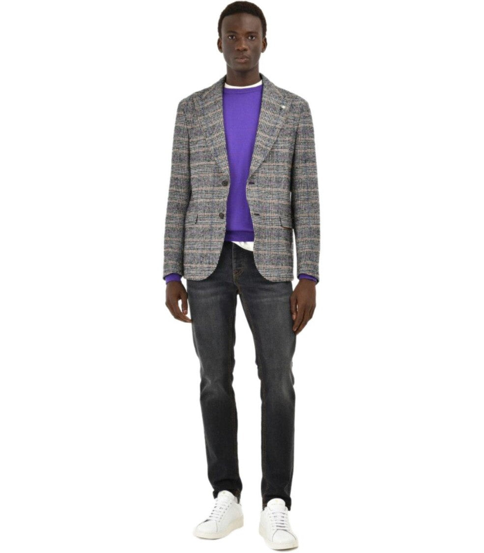 Manuel Ritz Grey Prince Of Wales Single Breasted Jacket