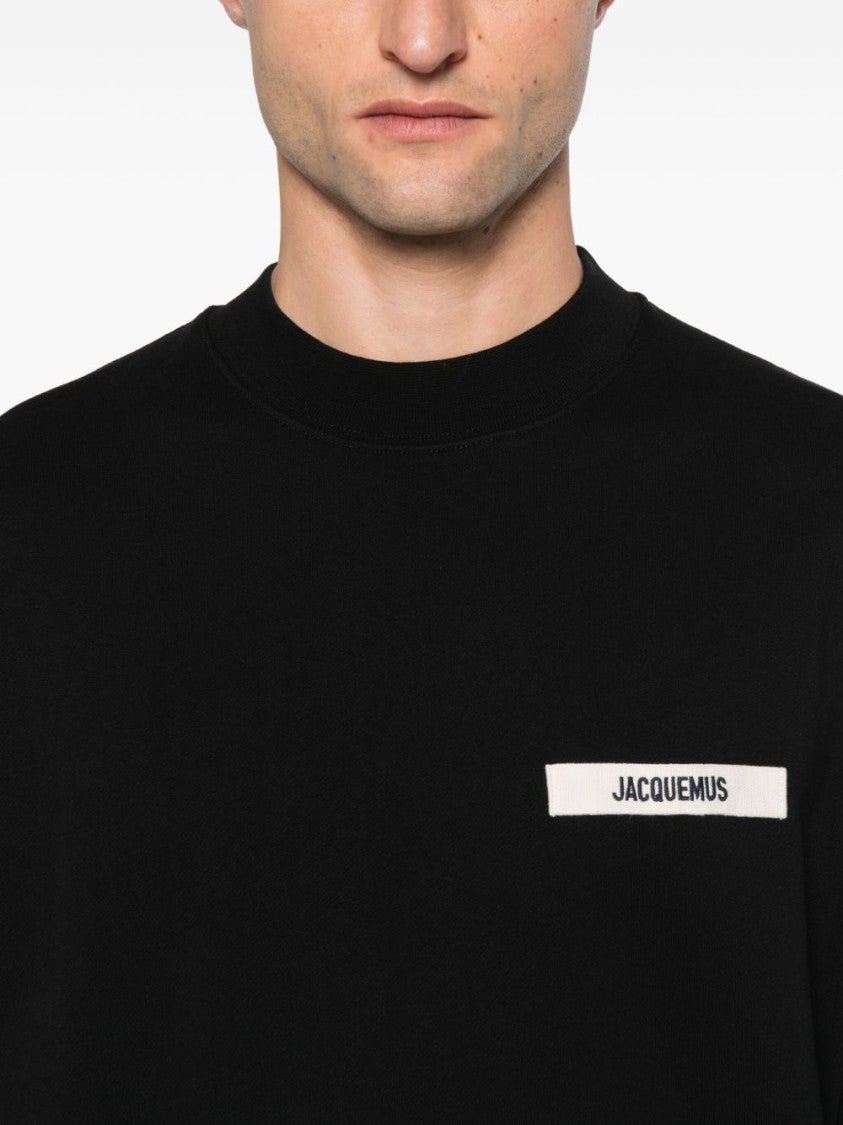 Jacquemus Contemporary Fit Black Cotton Sweatshirt