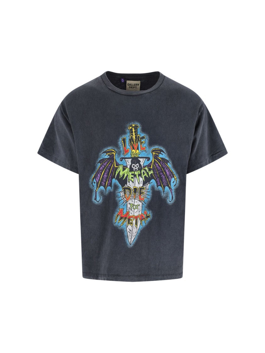 Gallery Dept. Classic Black T-Shirt With Round Neckline And Short Sleeves