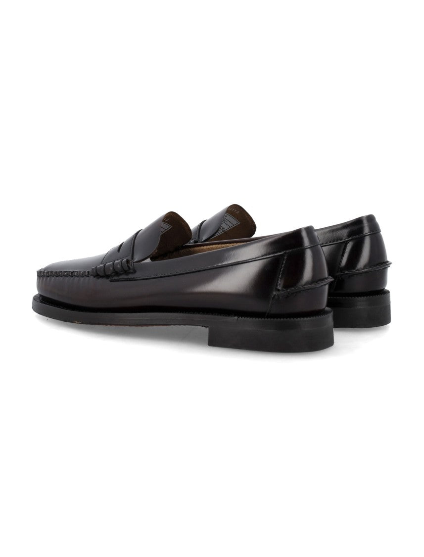 Sebago Polished Black Leather Loafers