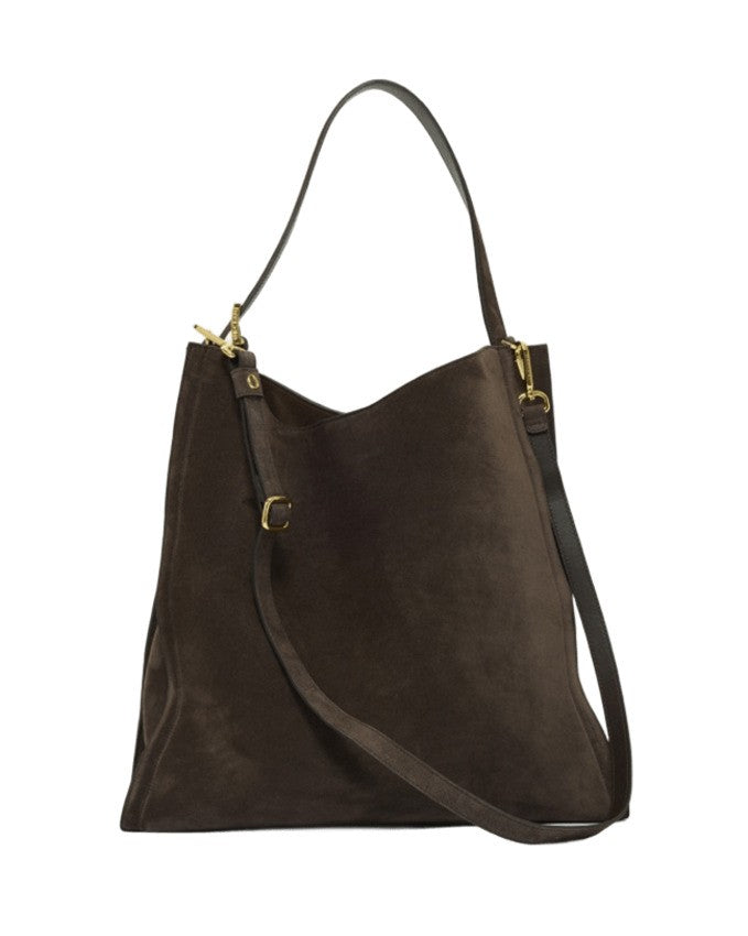 Orciani Suede Shoulder Bag With Gold-Tone Hardware