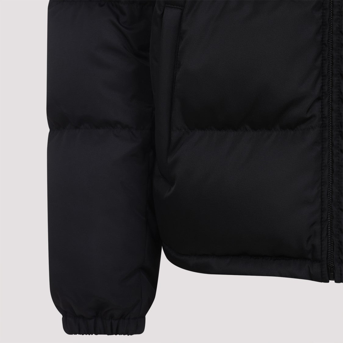 Prada Black Down Puffer Jacket With High Collar
