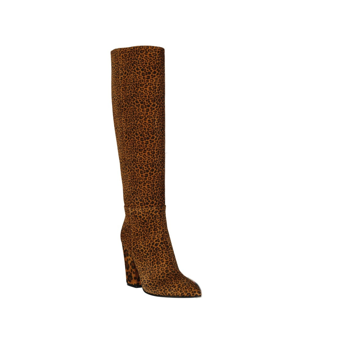 Sergio Rossi Leopard-Print Leather Boots With Pointed Toe And Chic Block Heel