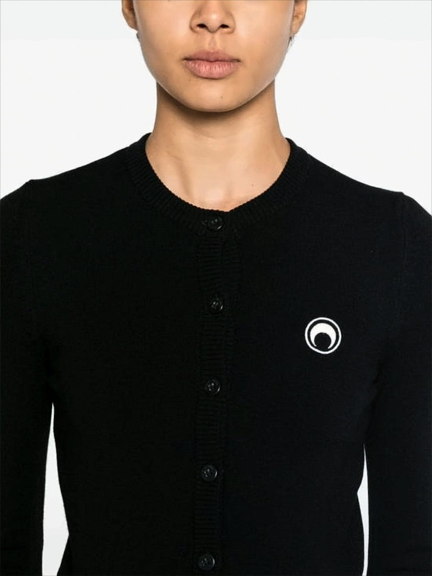 Marine Serre Fitted Cropped Cardigan With Button-Down Front