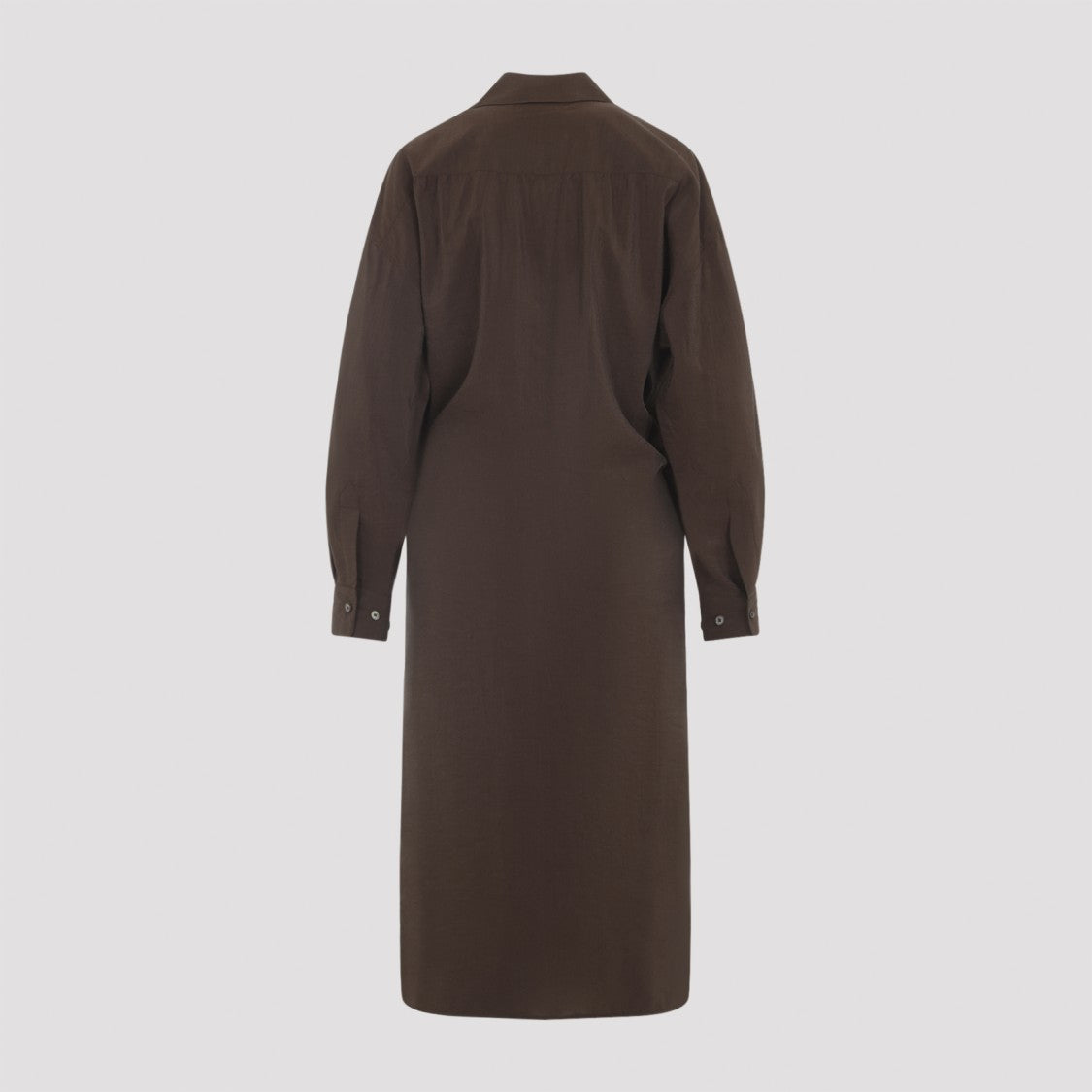 Lemaire Silk Midi Dress With Wrap-Style Front And Shirt Collar